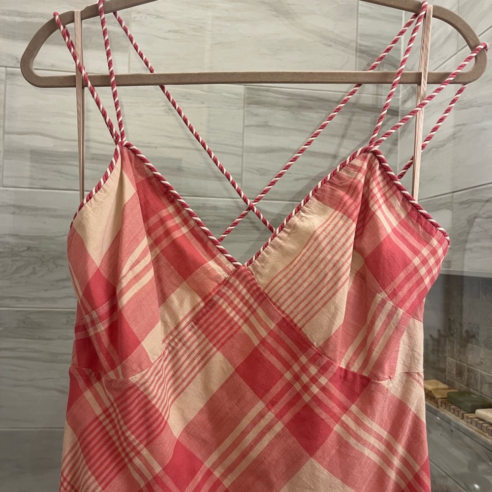 Ralph Lauren Pink Checkered Maxi Dress NWT - Picture 8 of 11